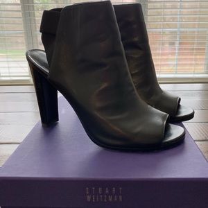 Stuart Weitzman Black Leather Booties